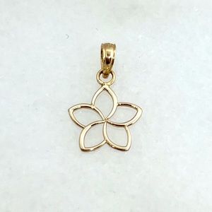 10K Yellow Gold Plumeria Flower 🌸 Pendant